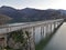Crossing bridge over Lake Turano, in Lazio on the border with Abruzzo