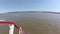 Crossing with ferryboat over Danube river.