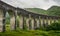 Crossing Glenfinnan Viaduct, the Jacobite Steam train