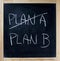 Crossing out PLAN A going PLAN B chalkboard blackboard