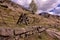 Crossing a stile in Peak District