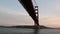Crossing Under the Golden Gate Bridge during Evening