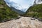 Crossing the Urubamba River in the beginning of the Inca Trail in the Sacred Valley