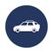 crossover icon in badge style. One of cars collection icon can be used for UI, UX