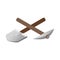 Crossover pickaxe shovel 3d isometric icon
