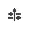 Crossroad arrows vector icon