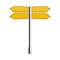 Crossroad blank road arrow sign, realistic vector mockup illustration isolated.