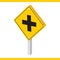 crossroad road sign. Vector illustration decorative design