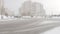 Crossroads of Gorchakov and Academician Lazarev streets after heavy snowfall