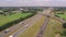 Crossroads of Progress: Aerial View of a Highway Interchange