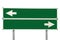 Crossroads Road Sign Two Arrow Green Isolated