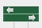 Crossroads Road Sign,two arrow green isolated .