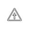 crossroads of secondary roads icon. Element of traffic signs icon for mobile concept and web apps. Thin line crossroads of