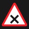 Crossroads sign flat icon, Traffic and road sign