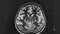 A crosssectional MRI image of the brain showing a large dark area in the left temporal lobe suggesting a possible