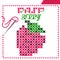 Crosstiched simple raspberry with framle and needle