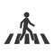 Crosswalk icon. Flat crosswalk vector icon illustration isolated on white background