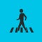 Crosswalk icon with man silhouette vector illustration