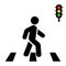 Crosswalk, pedestrian and trafic lights on a white background. Vector illustration. EPS 10