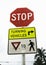 Crosswalk Stop & Turning Vehicles Sign