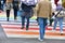 Crosswalks in rainbow colors