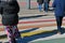 Crosswalks in Vienna near the town hall in rainbow colors