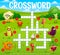 Crossword, cartoon vegetable superhero characters