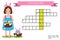 Crossword educational children game with answer. Easter theme