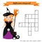Crossword educational children game with answer. Halloween theme