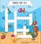Crossword educational children game with answer. Sea, marine life and animals theme