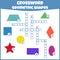 Crossword with geometric shapes. Vector education game for children.