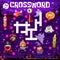 Crossword grid, cartoon Halloween candy characters