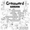 Crossword puzzle african animals coloring version