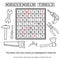 Crossword puzzle for Preschool Children. Set of household tools. Coloring book for kids