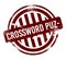crossword puzzles - red round grunge button, stamp