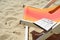 Crosswords on the sand deckchair