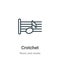 Crotchet outline vector icon. Thin line black crotchet icon, flat vector simple element illustration from editable music and media