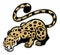 Crouching leopard mascot