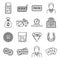 Croupier casino icons set, outline style