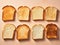 Croutons of white bread on a homogeneous background. Generated by AI