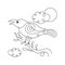 Crow Bird Abstract Minimalist Line Art vector illustration
