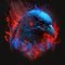 crow birds is in blue flamed. Ai generated