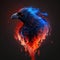 crow birds is in blue flamed. Ai generated