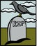 Crow in a cemetery vector illustration