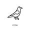 Crow icon. Trendy modern flat linear vector Crow icon on white b