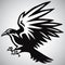 Crow Logo Black and White Vector