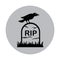 Crow on a tombstone. Vector illustration decorative background design