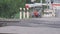 Crow walks on railway crossing