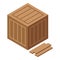 Crowbar wood box icon isometric vector. Thief tool