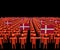 Crowd of abstract people with many Denmark flags illustration